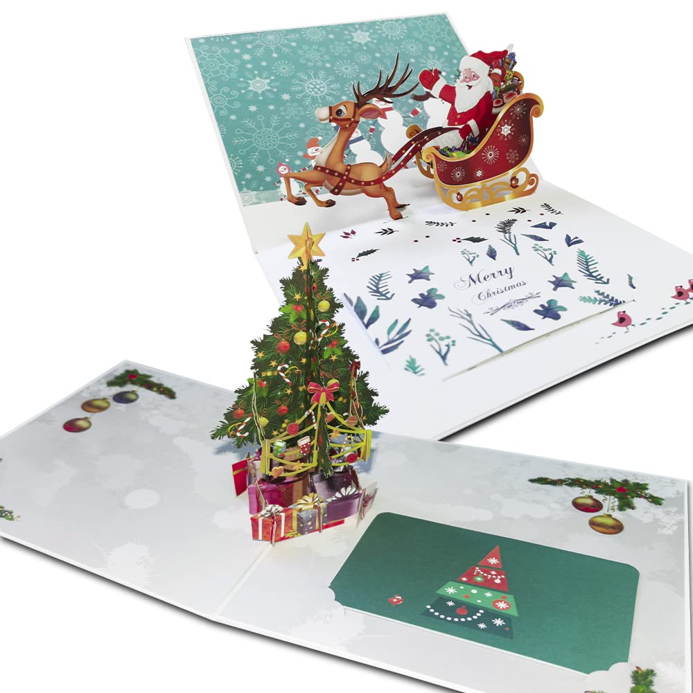 Amazon.co.jp: ポップアップクリスマスカード 2枚 3Dクリスマス